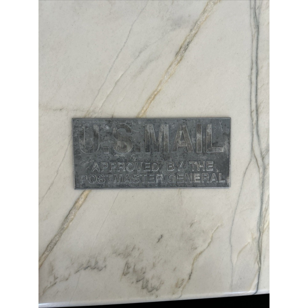 Vintage U.S. Mail Approved by Postmaster General Metal Plaque Sign USPS Mailbox